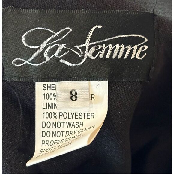 La Femme One-Shoulder Jersey Gown in Black NWT Size 8 - Picture 5 of 6